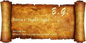 Bersi Gyöngy névjegykártya